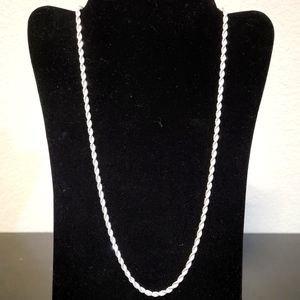 22in s925 silver plated rope chain